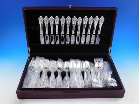 Donatello by Amston Sterling Silver Flatware Set for 12 Service 60 pieces